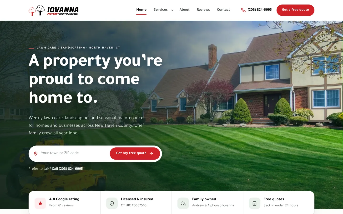 Iovanna Property Maintenance website homepage